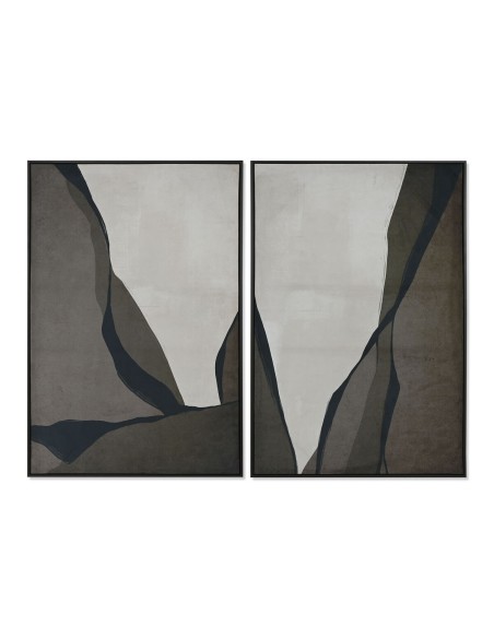 Cadre Home ESPRIT Noir Vert Abstrait Urbaine 83 x 3,8 x 123 cm (2 Unités)