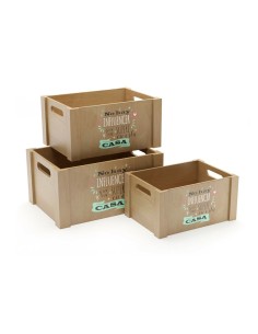 Set de boîtes décoratives Versa Bois (3 Pièces)