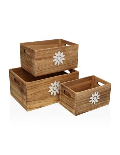 Set de boîtes décoratives Versa Verdor Bois