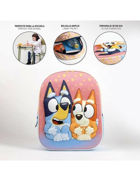 Cartable 3D Bluey Rose 25,0 x 31,0 x 10,0 cm