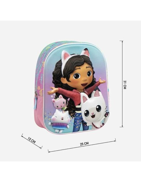Cartable 3D Gabby's Dollhouse Rose 25,0 x 31,0 x 10,0 cm