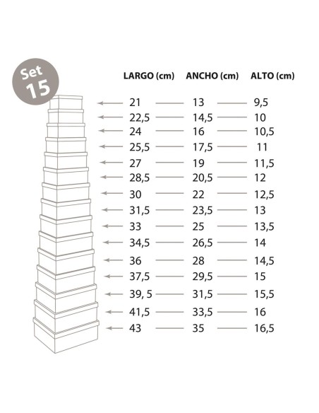 Set de boîtes décoratives Versa Serpentine Carton (15 Pièces)