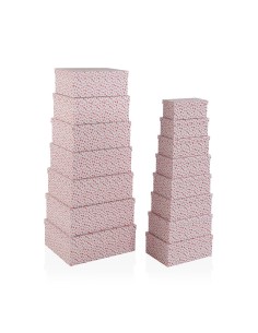 Set de boîtes décoratives Versa Amore Rouge Carton Coeurs (15 Pièces)