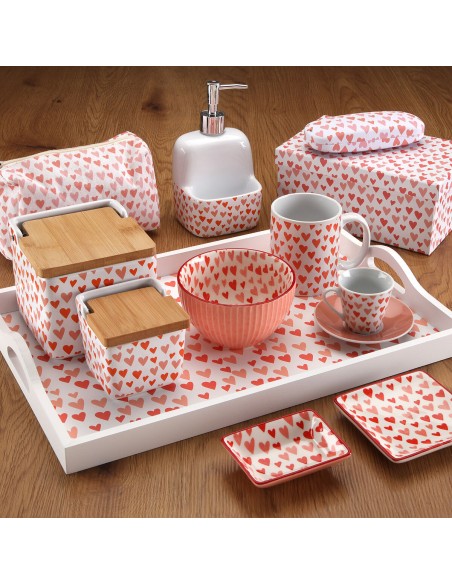 Set de boîtes décoratives Versa Amore Rouge Carton Coeurs (15 Pièces)