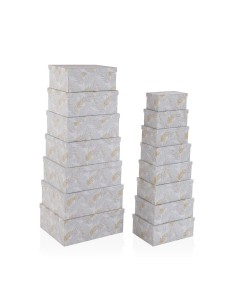 Set de boîtes décoratives Versa Carton Plumes (15 Pièces)