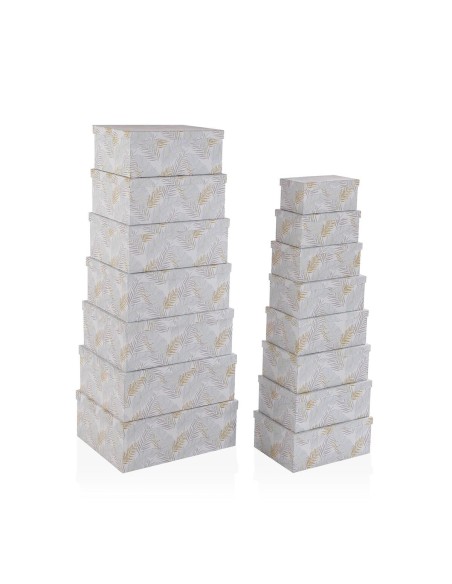 Set de boîtes décoratives Versa Carton Plumes (15 Pièces)
