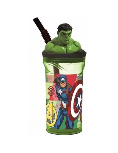 Verre avec Paille The Avengers Seven Wonders Hulk 360 ml
