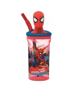 Verre avec Paille Spider-Man Moving Target 360 ml 3D