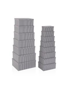Set de boîtes décoratives Versa Gris Carton (15 Pièces)