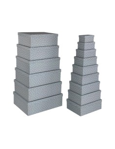 Set de boîtes décoratives Versa Gris Carton Fleurs (15 Pièces)