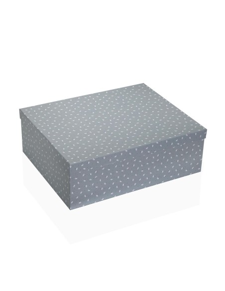Set de boîtes décoratives Versa Gris Carton Fleurs (15 Pièces)
