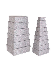 Set de boîtes décoratives Versa Rose Carton Fleurs (15 Pièces)