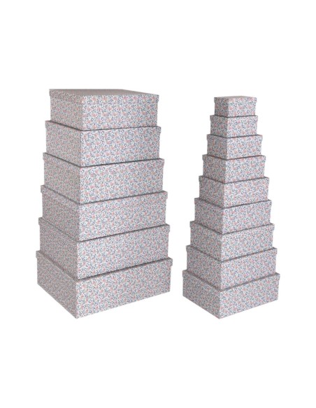 Set de boîtes décoratives Versa Rose Carton Fleurs (15 Pièces)