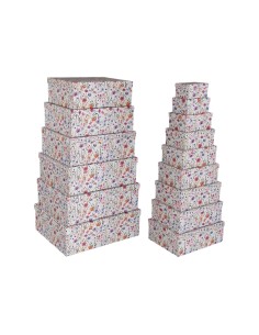Set de boîtes décoratives Versa Carton Fleurs (15 Pièces)