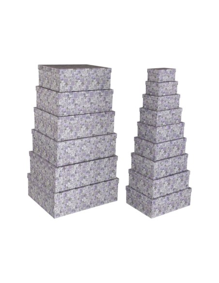 Set de boîtes décoratives Versa Carton Lavande (15 Pièces)