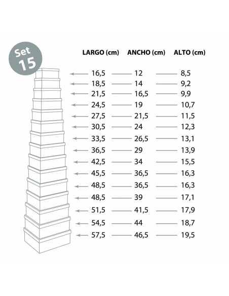 Set de boîtes décoratives Versa Carton Lavande (15 Pièces)