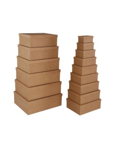 Set de boîtes décoratives Versa Marron Carton (15 Pièces)
