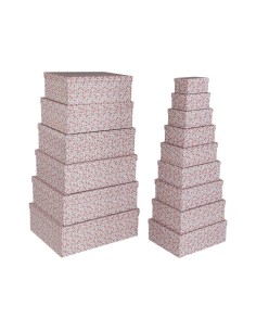 Set de boîtes décoratives Versa Rouge Carton Roses (15 Pièces)