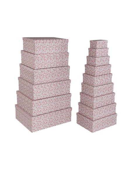 Set de boîtes décoratives Versa Rouge Carton Roses (15 Pièces)