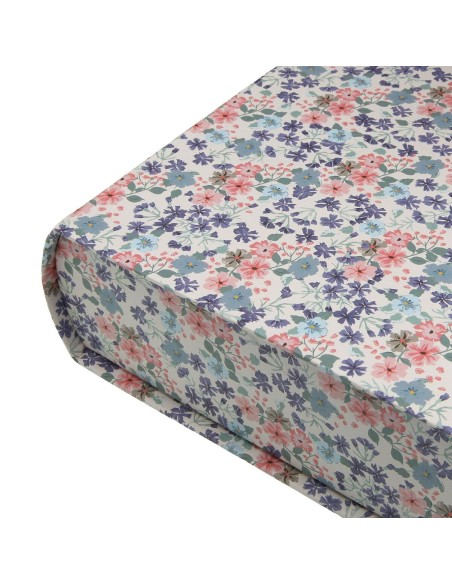 Boîte Décorative Versa Toile Bois MDF Fleurs Livre