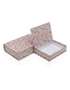 Boîte Décorative Versa Toile Bois MDF Livre Roses 2