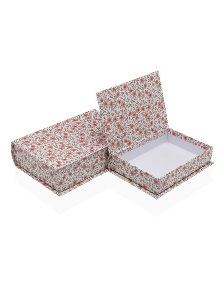 Boîte Décorative Versa Toile Bois MDF Livre Roses