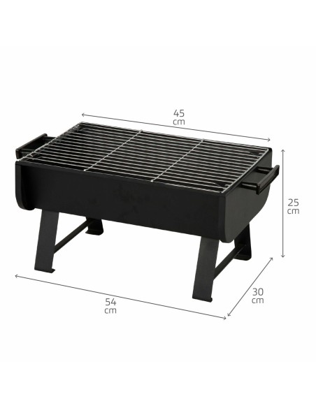 Barbecue Portable Aktive Acier 45 x 25 x 30 cm Noir (2 Unités)