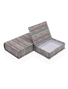 Boîte Décorative Versa Toile Bois MDF Livre 2