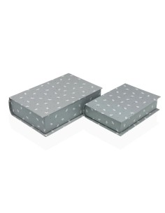 Boîte Décorative Versa Toile Bois MDF Fleurs Livre