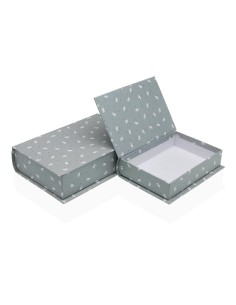 Boîte Décorative Versa Toile Bois MDF Fleurs Livre 2