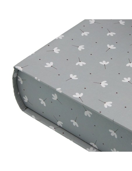 Boîte Décorative Versa Toile Bois MDF Fleurs Livre