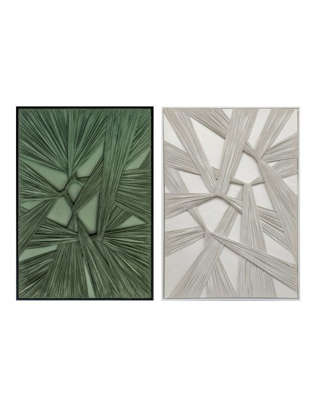 Cadre Home ESPRIT Vert Beige Moderne (2 Unités)