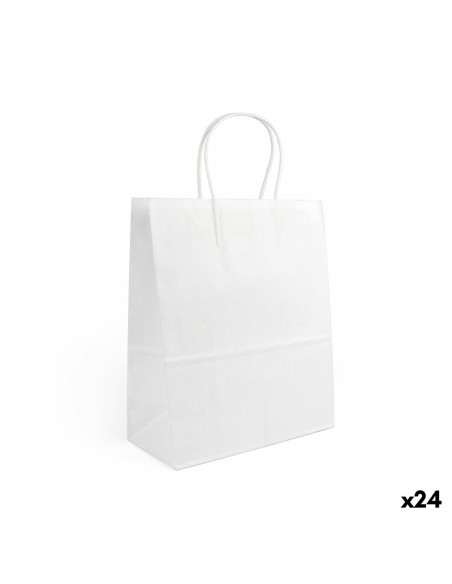 Sac en papier Algon Blanc 32 x 12 x 40 cm 3 Pièces (24 Unités)