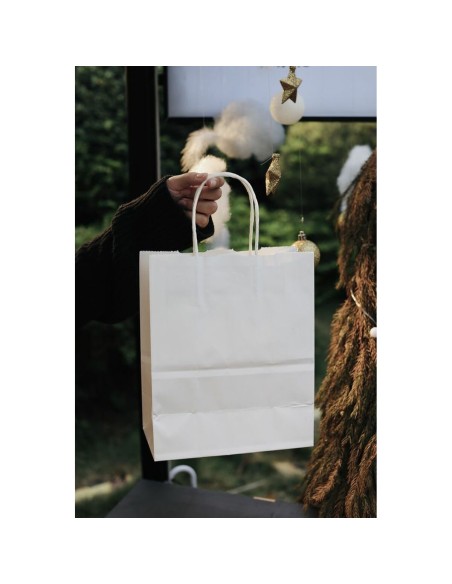 Sac en papier Algon Blanc 32 x 12 x 40 cm 3 Pièces (24 Unités)