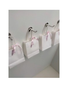 Sac en papier Algon Blanc 26 x 17 x 26 cm 3 Pièces (24 Unités) 2