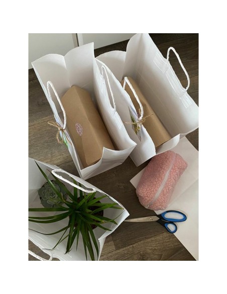 Sac en papier Algon Blanc 26 x 17 x 26 cm 3 Pièces (24 Unités)