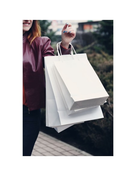 Sac en papier Algon Blanc 26 x 17 x 26 cm 3 Pièces (24 Unités)