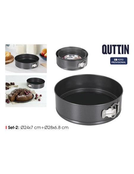 Moule amovible Quttin Noir 24 x 7+28 x 6,8 cm 2 Pièces (6 Unités)