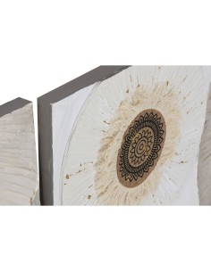 Cadre Home ESPRIT Blanc Beige Cercles Scandinave 150 x 3 x 50 cm (2 Unités) 2