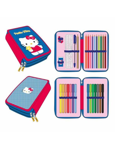 Pochette crayons Hello Kitty Bleu 12,5 x 19,5 x 4,5 cm