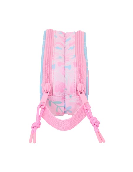 Trousse Fourre-Tout Double BlackFit8 Smile Rose Bleu clair 21 x 8 x 6 cm