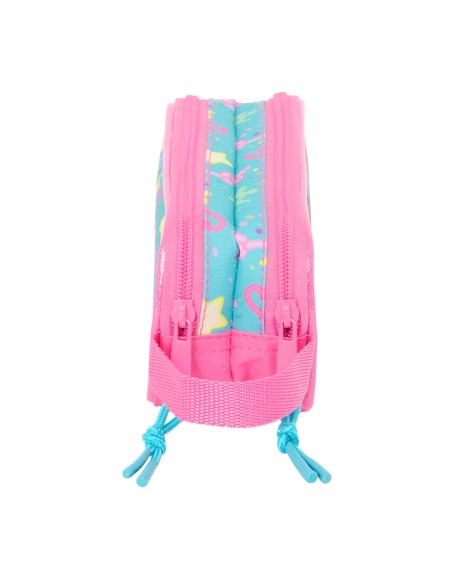 Trousse Fourre-Tout Double Gabby's Dollhouse Confetti Rose Turquoise 21 x 8 x 6 cm
