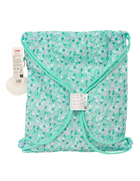 Sac à dos serré par des ficelles Safta Cuore Menthe 35 x 40 x 1 cm