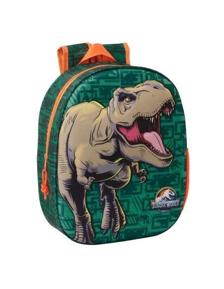 Sac à dos enfant Jurassic World Vert foncé 27 x 33 x 10 cm 3D