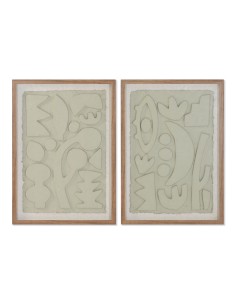 Cadre Home ESPRIT Beige Abstrait Scandinave 50 x 3 x 70 cm (2 Unités)