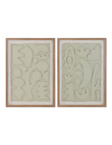 Cadre Home ESPRIT Beige Abstrait Scandinave 50 x 3 x 70 cm (2 Unités)