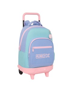 Cartable à roulettes Munich Mellow Bleu Rose Bleu ciel 33 x 45 x 22 cm