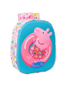 Sac à dos enfant Peppa Pig Bleu Blanc Rose 27 x 33 x 10 cm 3D