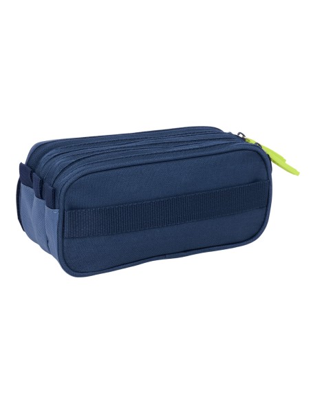 Trousse Fourre-Tout Triple Munich Blue indigo Bleu 21,5 x 10 x 8 cm