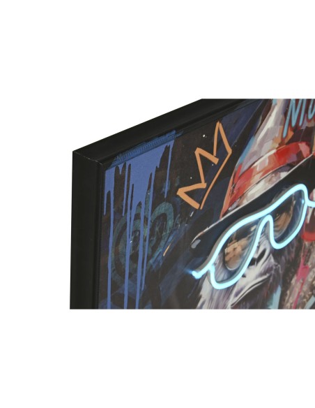 Cadre Home ESPRIT Noir Lion Singe Loft 83 x 3,7 x 83 cm (2 Unités)